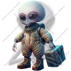 Alien Astronaut Kiss-Cut Sticker