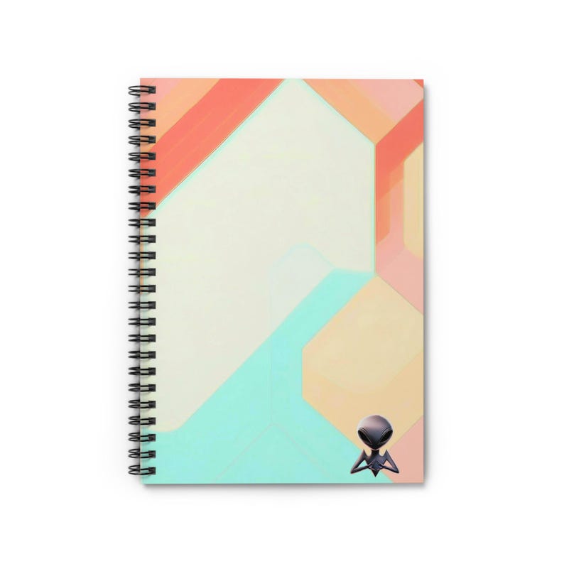 Geometric Alien Spiral Notebook